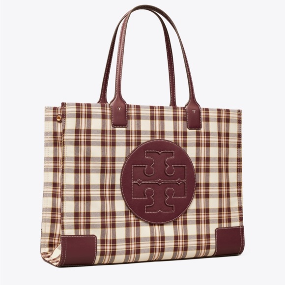 Tory Burch Handbags - Tory Burch Ella Plaid Tote Bag N151-32